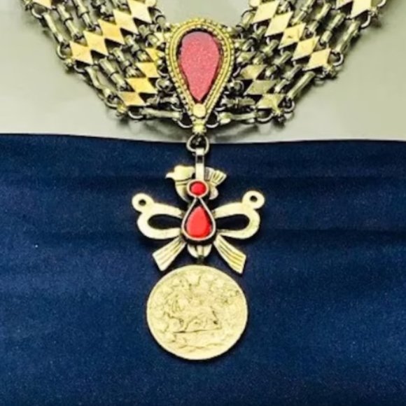 Birds Golden Necklace With Earring, Traditional Afghan Birds Jewelry Set, Tribal - Picture 3 of 7